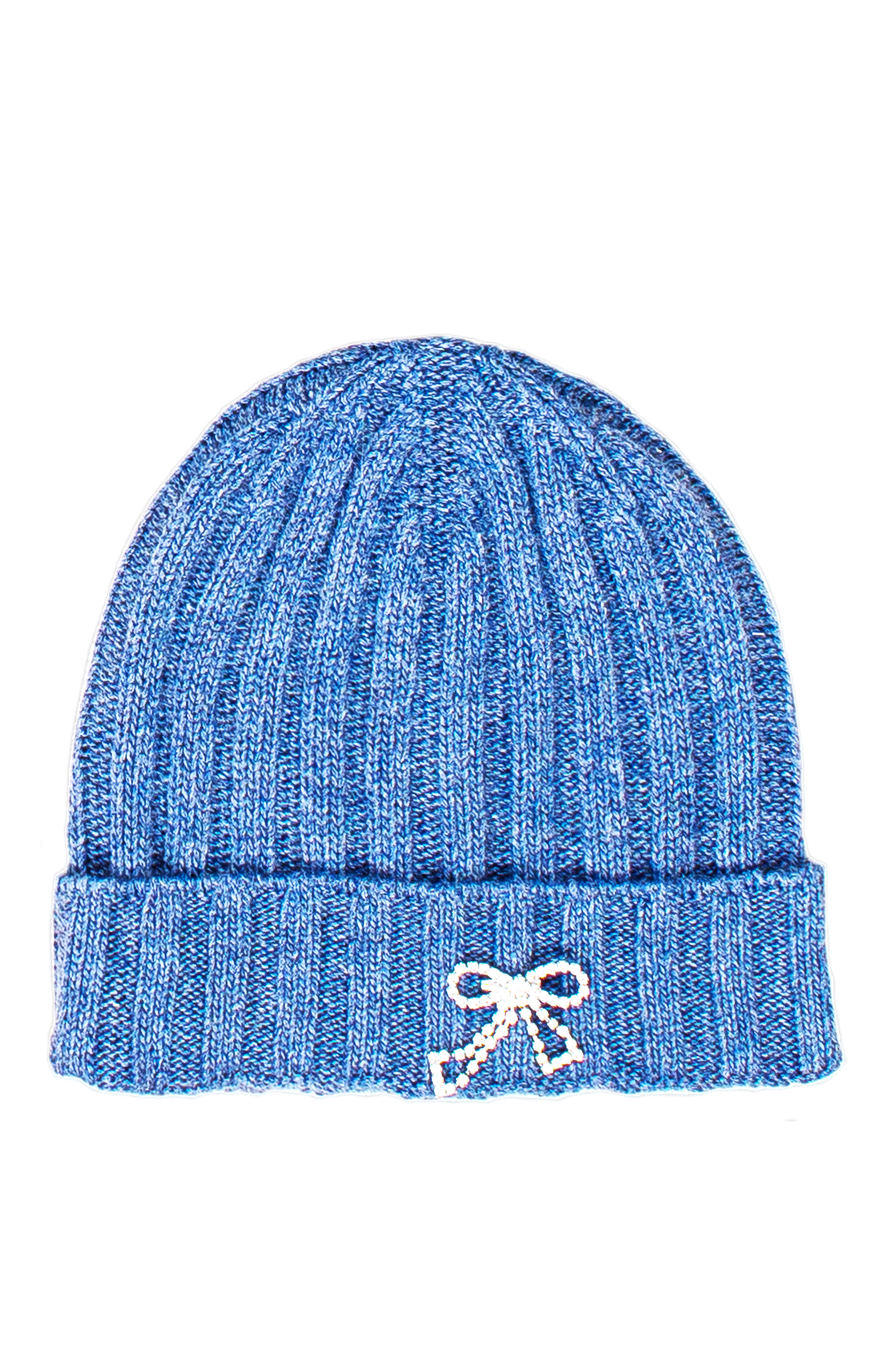 CAPPELLO MAGLIA CON FIOCCO GIOIELLO, TG UNICA - LIGHT BLUE